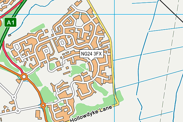NG24 3FX map - OS VectorMap District (Ordnance Survey)