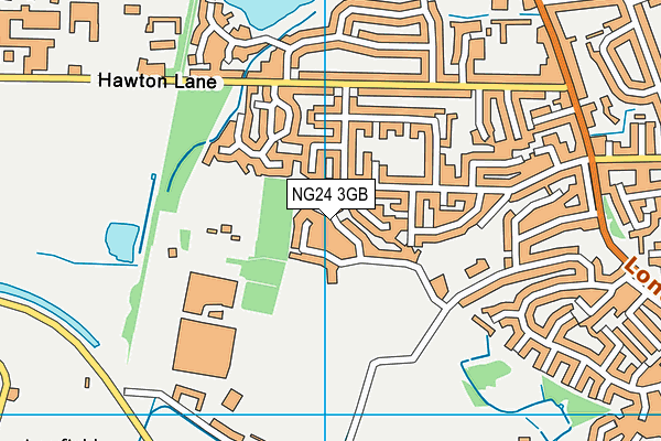 NG24 3GB map - OS VectorMap District (Ordnance Survey)