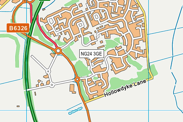 NG24 3GE map - OS VectorMap District (Ordnance Survey)