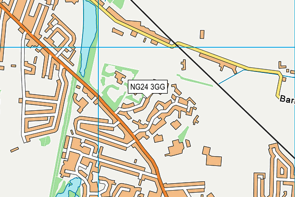 NG24 3GG map - OS VectorMap District (Ordnance Survey)