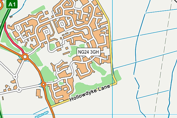 NG24 3GH map - OS VectorMap District (Ordnance Survey)