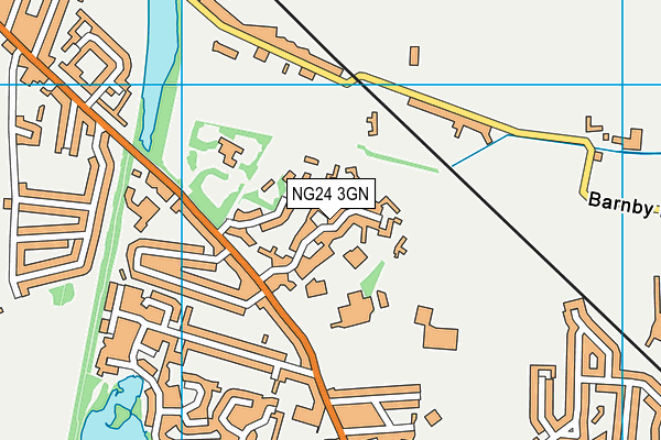 NG24 3GN map - OS VectorMap District (Ordnance Survey)