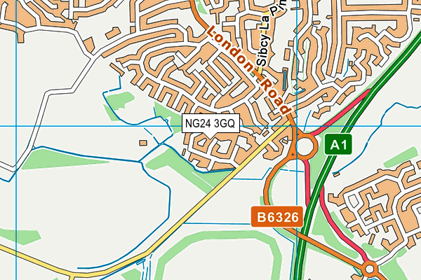 NG24 3GQ map - OS VectorMap District (Ordnance Survey)