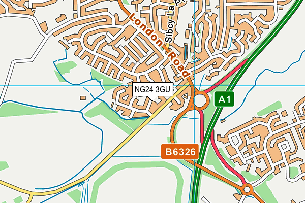 NG24 3GU map - OS VectorMap District (Ordnance Survey)