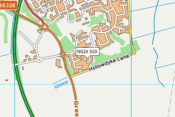 NG24 3GX map - OS VectorMap District (Ordnance Survey)