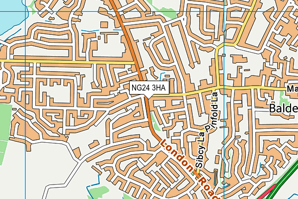 NG24 3HA map - OS VectorMap District (Ordnance Survey)