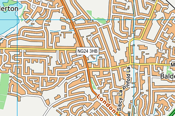 NG24 3HB map - OS VectorMap District (Ordnance Survey)