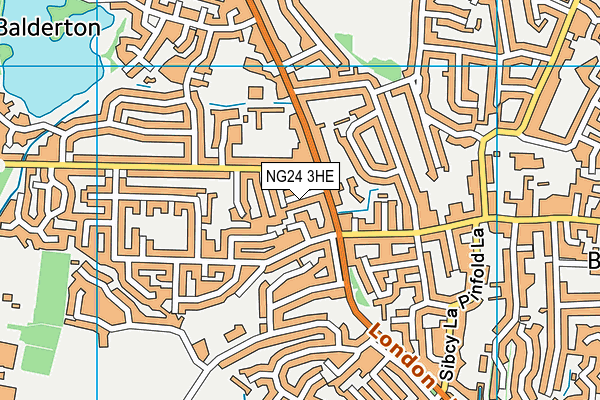 NG24 3HE map - OS VectorMap District (Ordnance Survey)