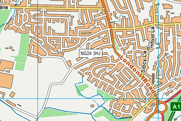 NG24 3HJ map - OS VectorMap District (Ordnance Survey)