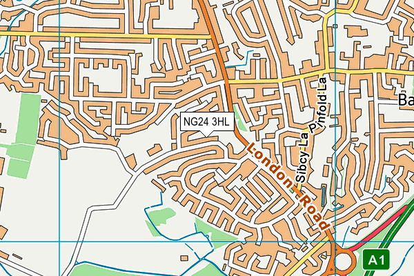 NG24 3HL map - OS VectorMap District (Ordnance Survey)