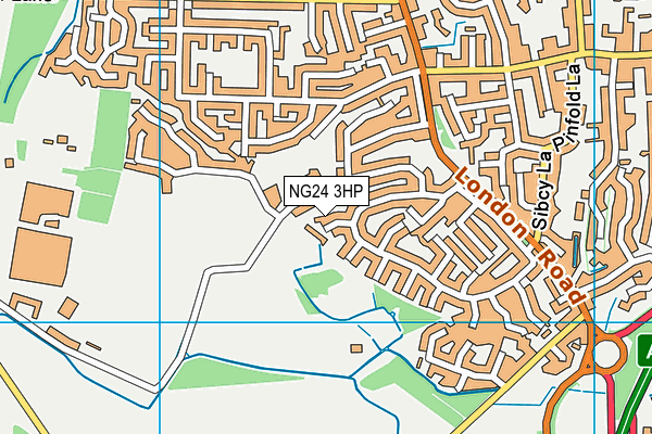 NG24 3HP map - OS VectorMap District (Ordnance Survey)