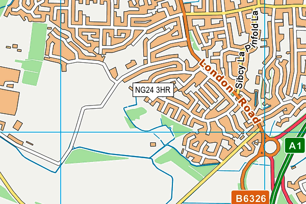 NG24 3HR map - OS VectorMap District (Ordnance Survey)