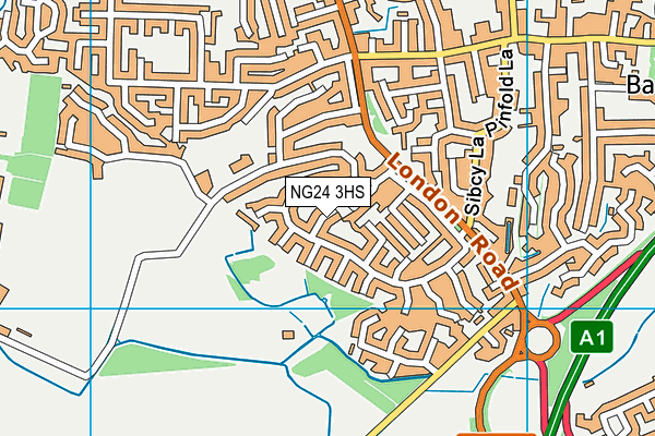 NG24 3HS map - OS VectorMap District (Ordnance Survey)