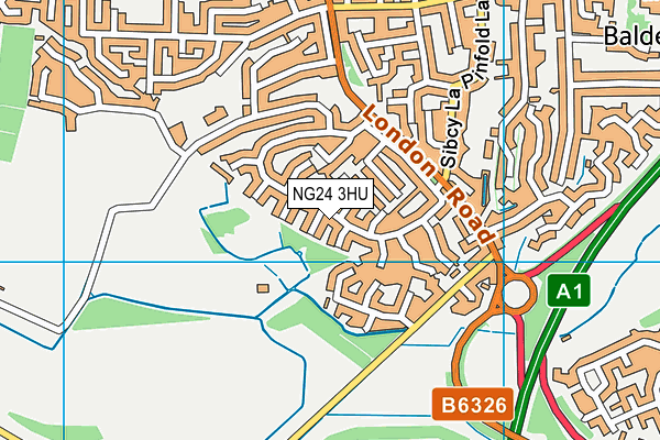 NG24 3HU map - OS VectorMap District (Ordnance Survey)