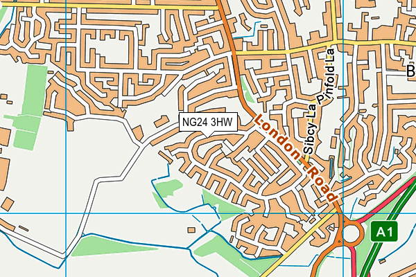 NG24 3HW map - OS VectorMap District (Ordnance Survey)