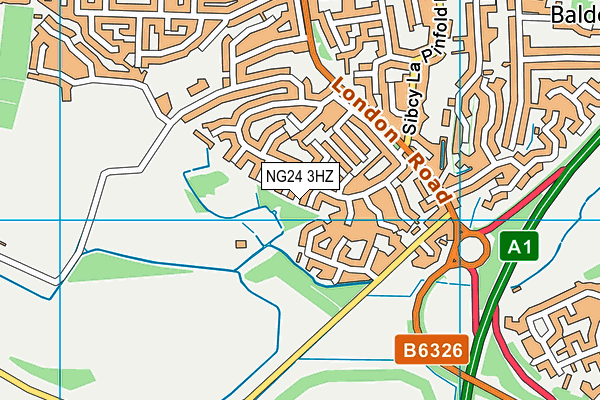 NG24 3HZ map - OS VectorMap District (Ordnance Survey)