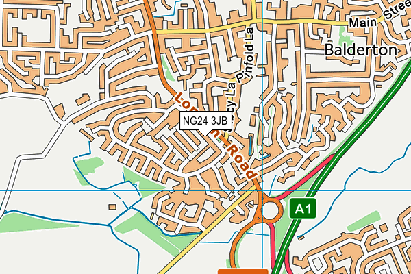 NG24 3JB map - OS VectorMap District (Ordnance Survey)