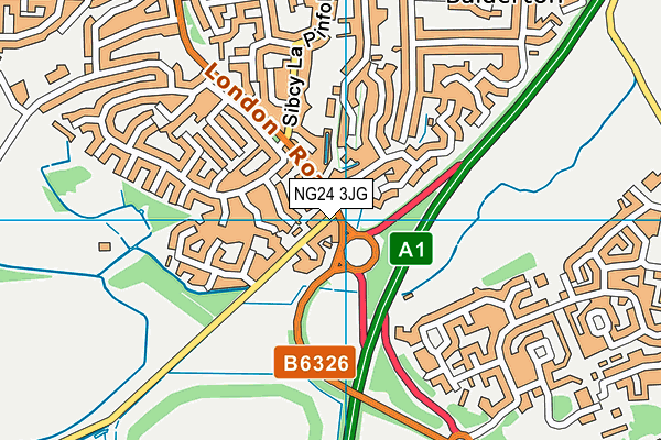 NG24 3JG map - OS VectorMap District (Ordnance Survey)