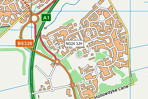 NG24 3JH map - OS VectorMap District (Ordnance Survey)