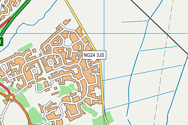 NG24 3JS map - OS VectorMap District (Ordnance Survey)