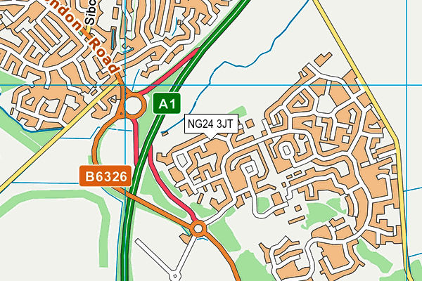 NG24 3JT map - OS VectorMap District (Ordnance Survey)