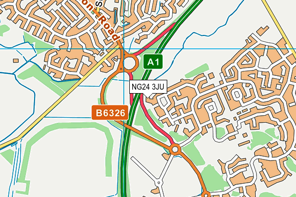 NG24 3JU map - OS VectorMap District (Ordnance Survey)