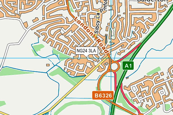 NG24 3LA map - OS VectorMap District (Ordnance Survey)
