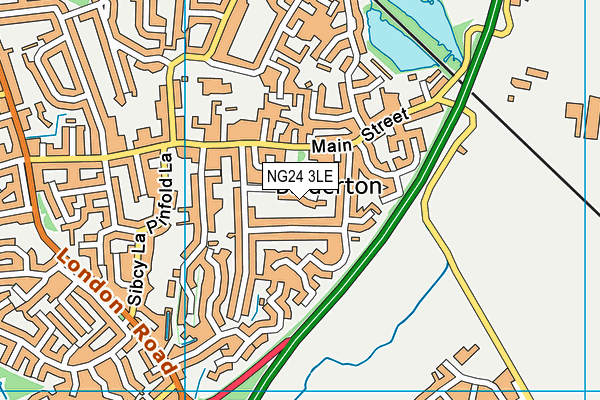 NG24 3LE map - OS VectorMap District (Ordnance Survey)
