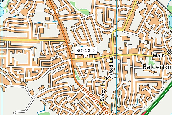 NG24 3LG map - OS VectorMap District (Ordnance Survey)