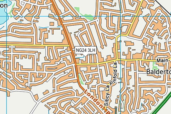 NG24 3LH map - OS VectorMap District (Ordnance Survey)