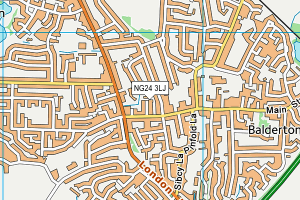 NG24 3LJ map - OS VectorMap District (Ordnance Survey)