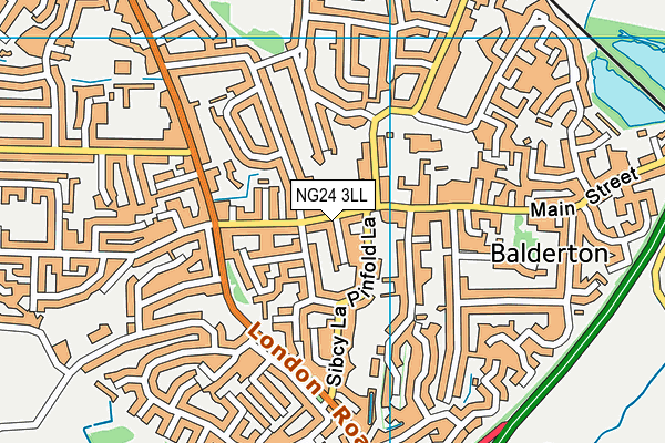 NG24 3LL map - OS VectorMap District (Ordnance Survey)