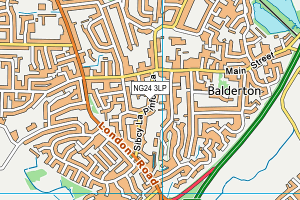 NG24 3LP map - OS VectorMap District (Ordnance Survey)