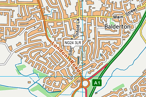 NG24 3LR map - OS VectorMap District (Ordnance Survey)