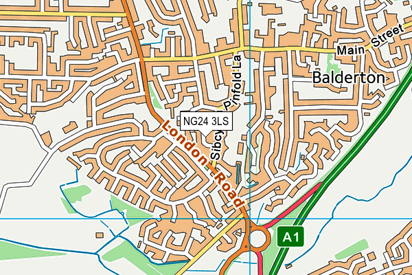 NG24 3LS map - OS VectorMap District (Ordnance Survey)