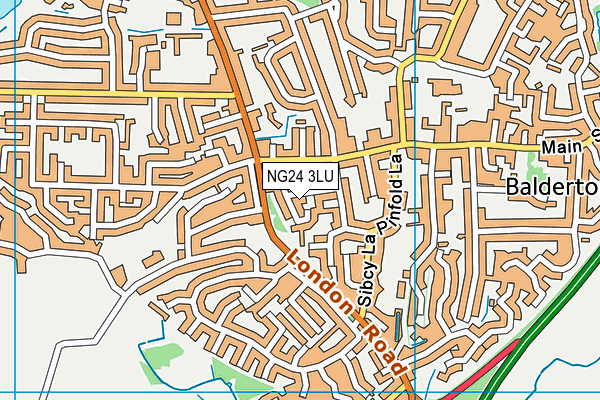 NG24 3LU map - OS VectorMap District (Ordnance Survey)