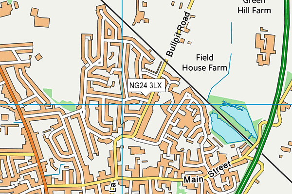 NG24 3LX map - OS VectorMap District (Ordnance Survey)