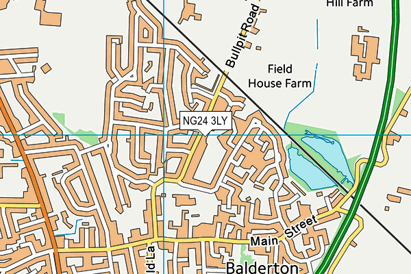 NG24 3LY map - OS VectorMap District (Ordnance Survey)