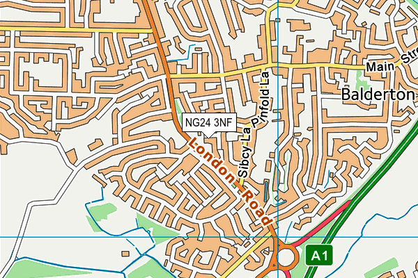NG24 3NF map - OS VectorMap District (Ordnance Survey)