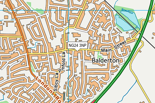 NG24 3NP map - OS VectorMap District (Ordnance Survey)