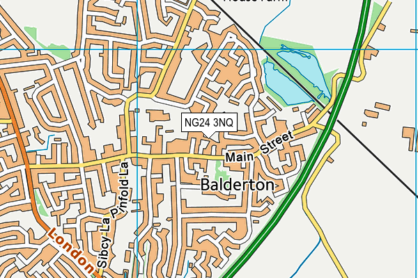 NG24 3NQ map - OS VectorMap District (Ordnance Survey)