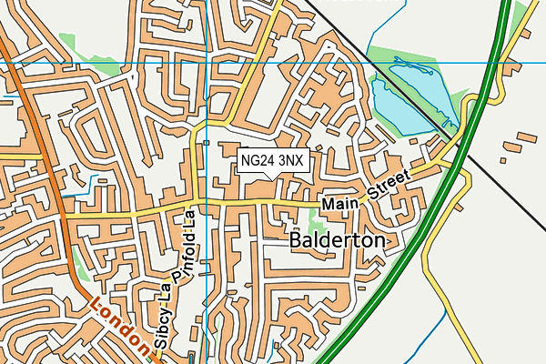 NG24 3NX map - OS VectorMap District (Ordnance Survey)