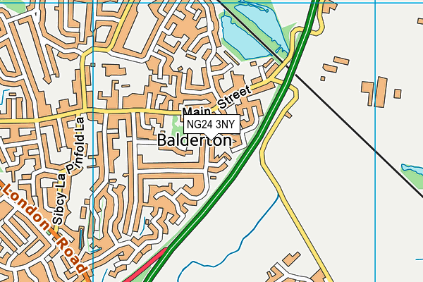 NG24 3NY map - OS VectorMap District (Ordnance Survey)