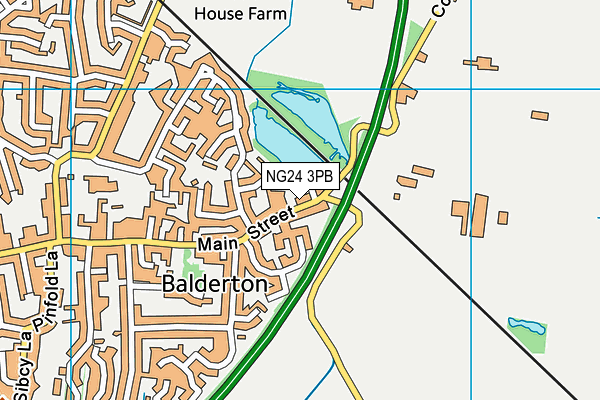 NG24 3PB map - OS VectorMap District (Ordnance Survey)