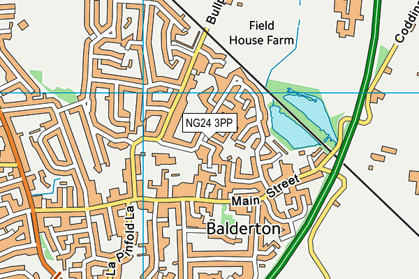 NG24 3PP map - OS VectorMap District (Ordnance Survey)