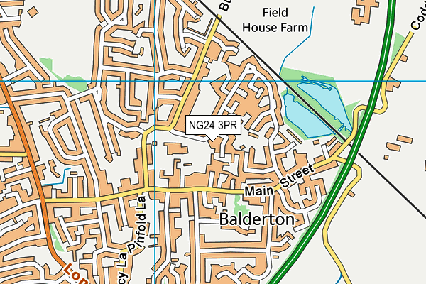 NG24 3PR map - OS VectorMap District (Ordnance Survey)