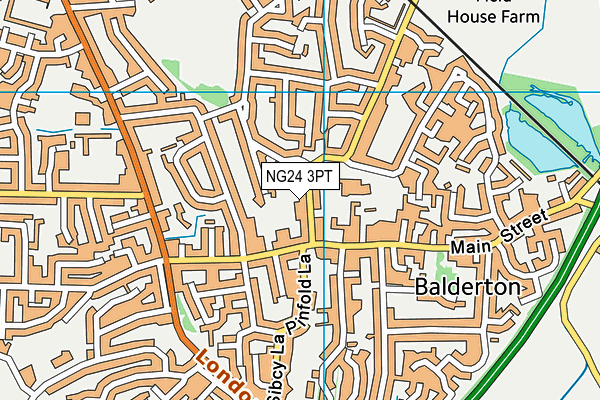 NG24 3PT map - OS VectorMap District (Ordnance Survey)