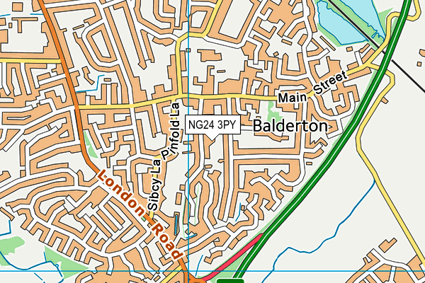 NG24 3PY map - OS VectorMap District (Ordnance Survey)