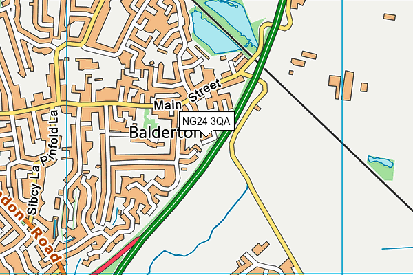 NG24 3QA map - OS VectorMap District (Ordnance Survey)