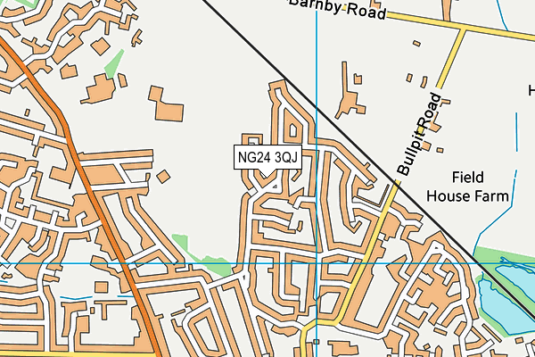 NG24 3QJ map - OS VectorMap District (Ordnance Survey)